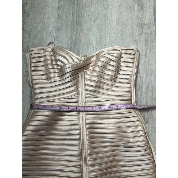 BCBGMaxAzria Strapless Beige Midi Dress - Picture 9 of 12